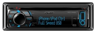 Kenwood CD Receiver with Front USB & AUX In, 3 Line Full DOT Display, XM & Sirius Ready
